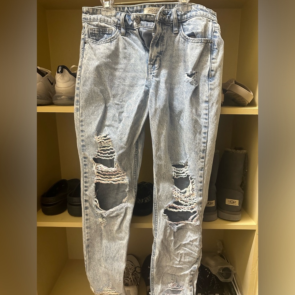 hidden ripped jeans